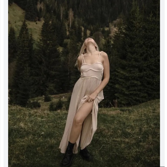 NEW Zara X Renewcell Ecru Corset Sundress Viscose Maxi Long Strappy Dress M - Picture 16 of 16